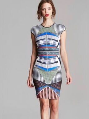 Clover Canyon Book of Kells print neoprene dress